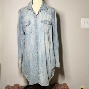 GAP Light Blue Denim Button-Up Dress